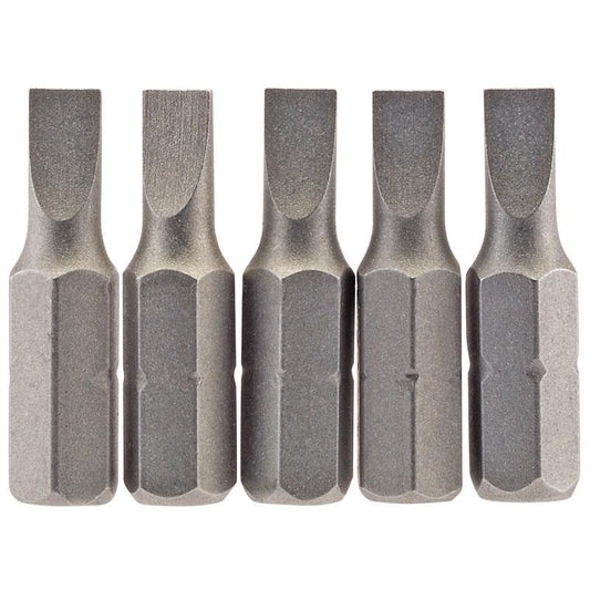 Draper Tools - Insert Bits 4.5mm Slotted 25mm x5 Screwdriver Bits | Snape & Sons