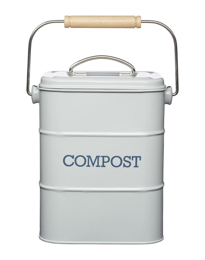 Living Nostalgia - French Grey Compost Pail 3L Compost Caddy Bins | Snape & Sons