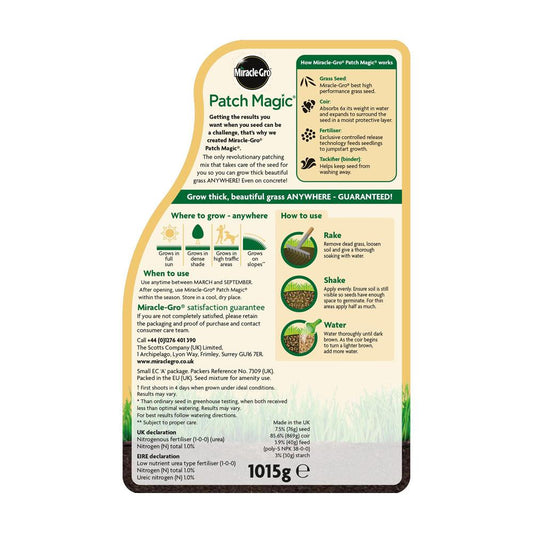 Miracle Gro - Patch Magic Grass Seed, Feed & Coir Lawn Treatment | Snape & Sons