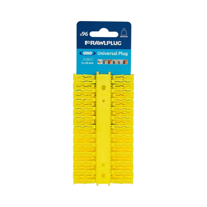 Rawlplug Yellow UNO® Small Universal Wall Plug 6mm - 96 Pack Wall Plugs | Snape & Sons