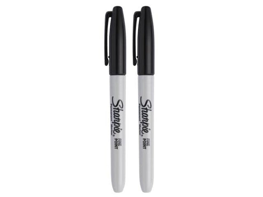 Black Fine Tip Permanent Markers Twin Pack