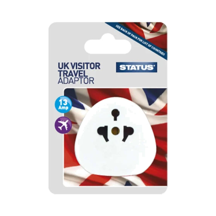 Status UK Visitor Travel Adaptor White Universal Travel Adaptors | Snape & Sons