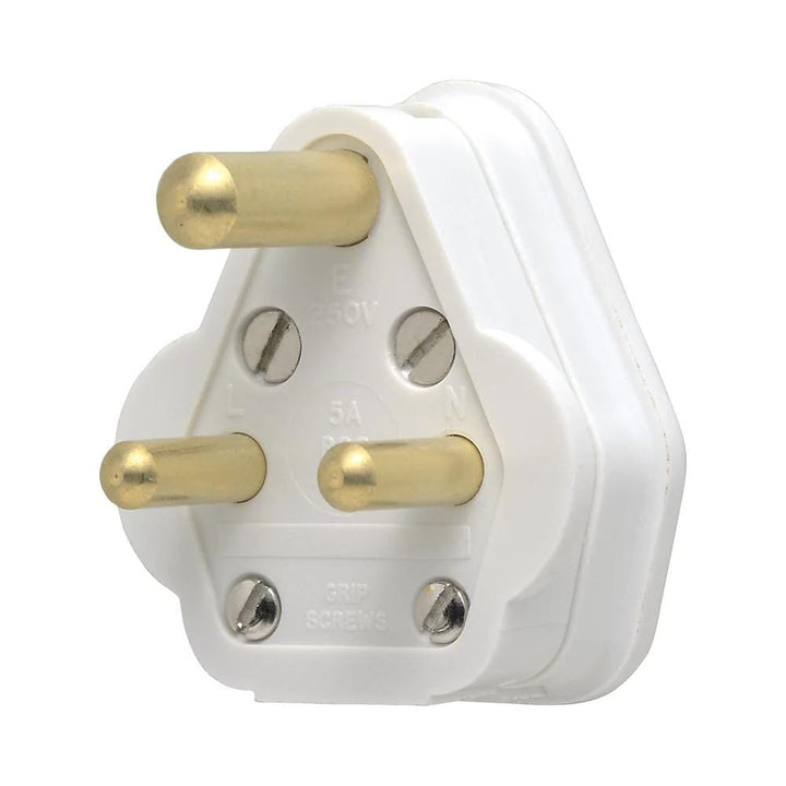 Unbranded - 5A Unfused Round Pin Lighting Plug Top Plug Tops | Snape & Sons