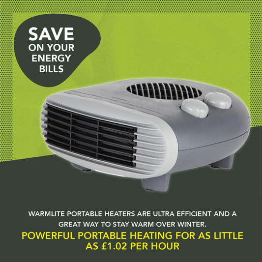 Warmlite 2000W Flat Fan Heater Fan Heaters | Snape & Sons