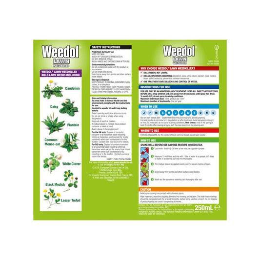 Weedol - Weedol Lawn Weedkiller 250ml Concentrated D70901 Lawn Weed Killers | Snape & Sons