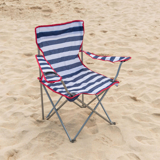 Adult Nautical Stripe Camping Chair