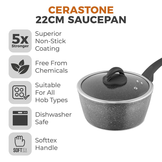 Cerastone Forged Saucepan 22cm
