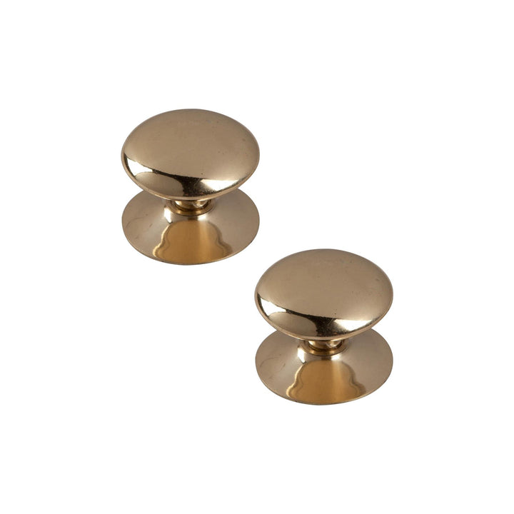 Victorian 25mm Cabinet Knobs Polished Brass Twin Pack