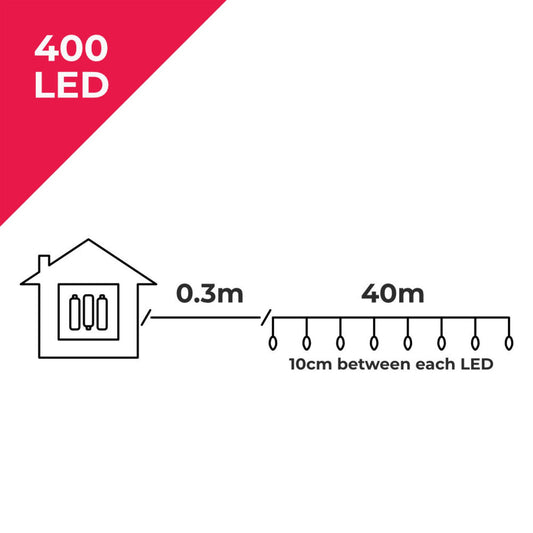TimeLights 400 LED Warm White Multi-Action Lights