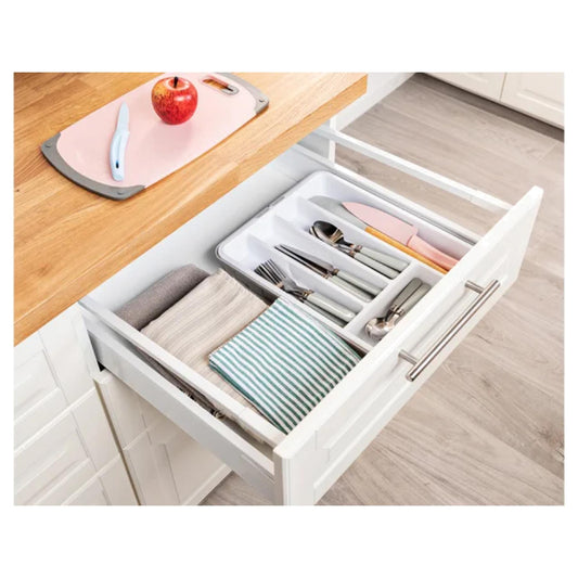 Expanding Cutlery Tray White/Grey