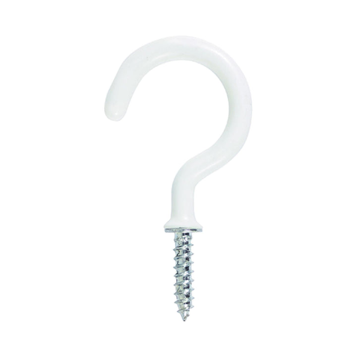 32mm White Cup Hooks x5 Pack