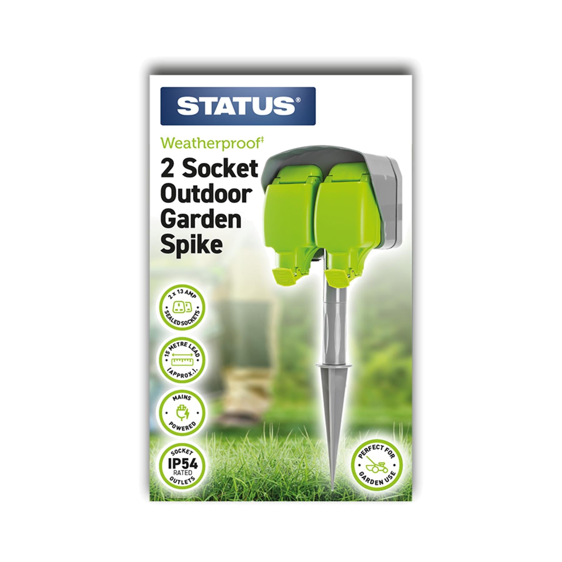 Waterproof 2 Way Outdoor Garden Spike Socket