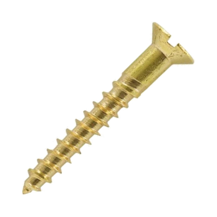 13mm x No.6 Slotted Brass CSK Wood Screws x9 Pack