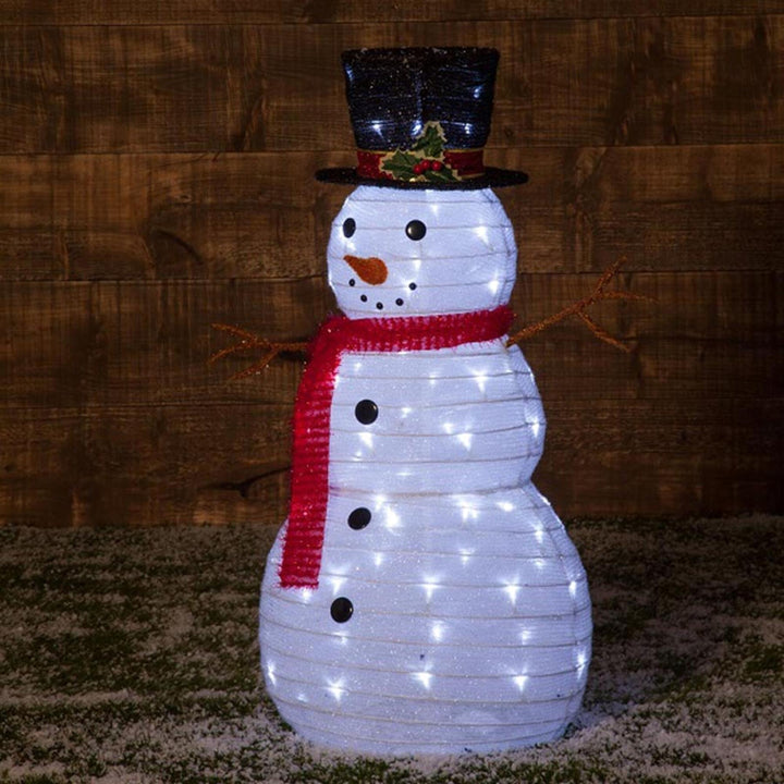 Pop-Up 80 LED Illuminated Twinkling Snowman