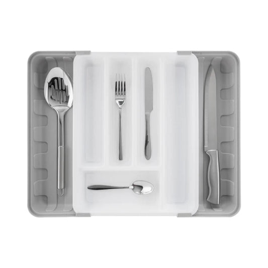 Expanding Cutlery Tray White/Grey