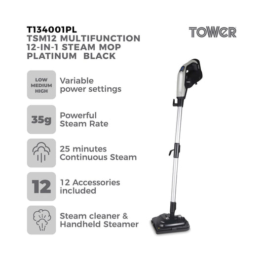 TSM12 12-in-1 Steam Mop Platinum