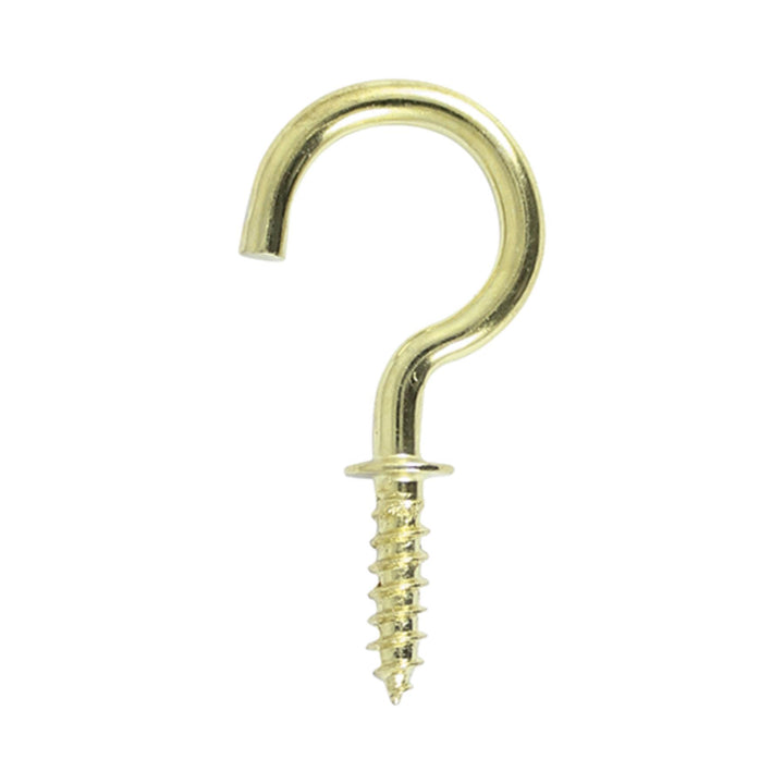 19mm Brass Plated Cup Hooks x12 Pack