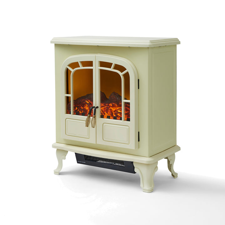 Wingham Cream Two Door Electric Fireplace Heater