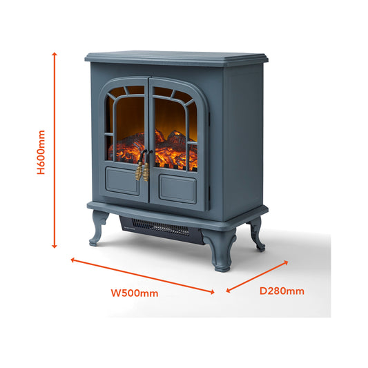Wingham Grey 2 Door Electric Fireplace Heater
