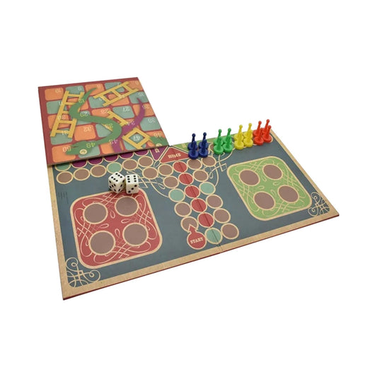 Classic 2-in-1 Snakes & Ladders + Ludo Game Set