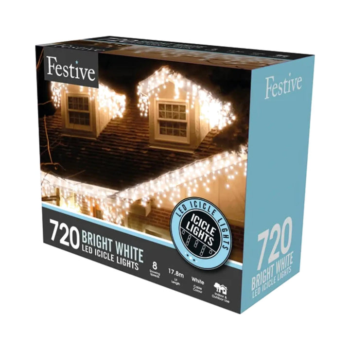 Snowing Icicle Lights 720 LED White
