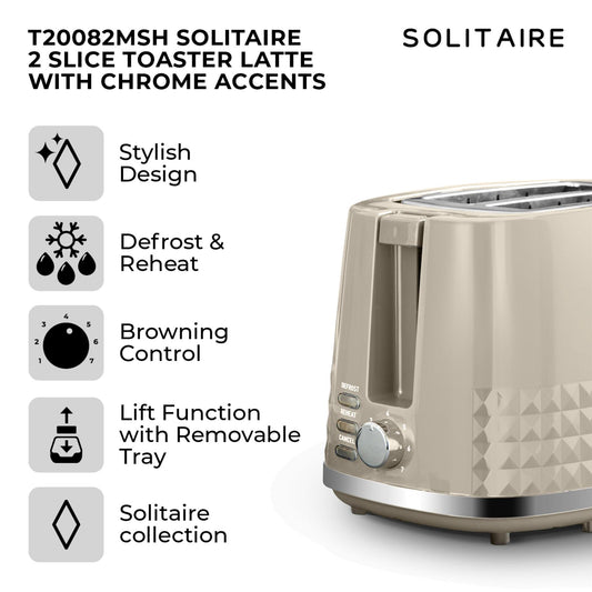 Solitaire Latte 2 Slice Toaster