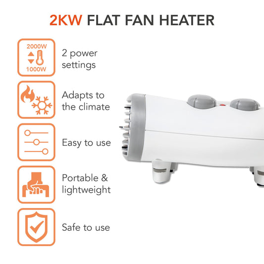Flat 2kW Fan Heater