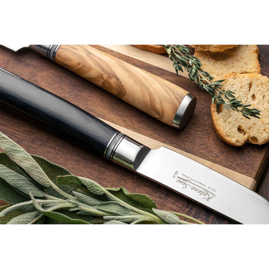 Pakkawood 12cm Damascus Utility Knife