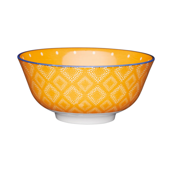 Glazed Stoneware Bowl Orange Spot