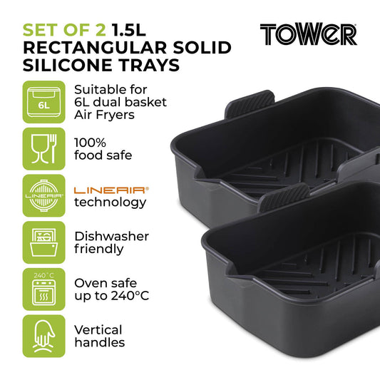 Twin Rectangular LineAir Silicone Air Fryer Liners