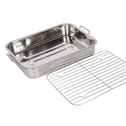 30cm Stainless Steel Roasting Dish + Rack