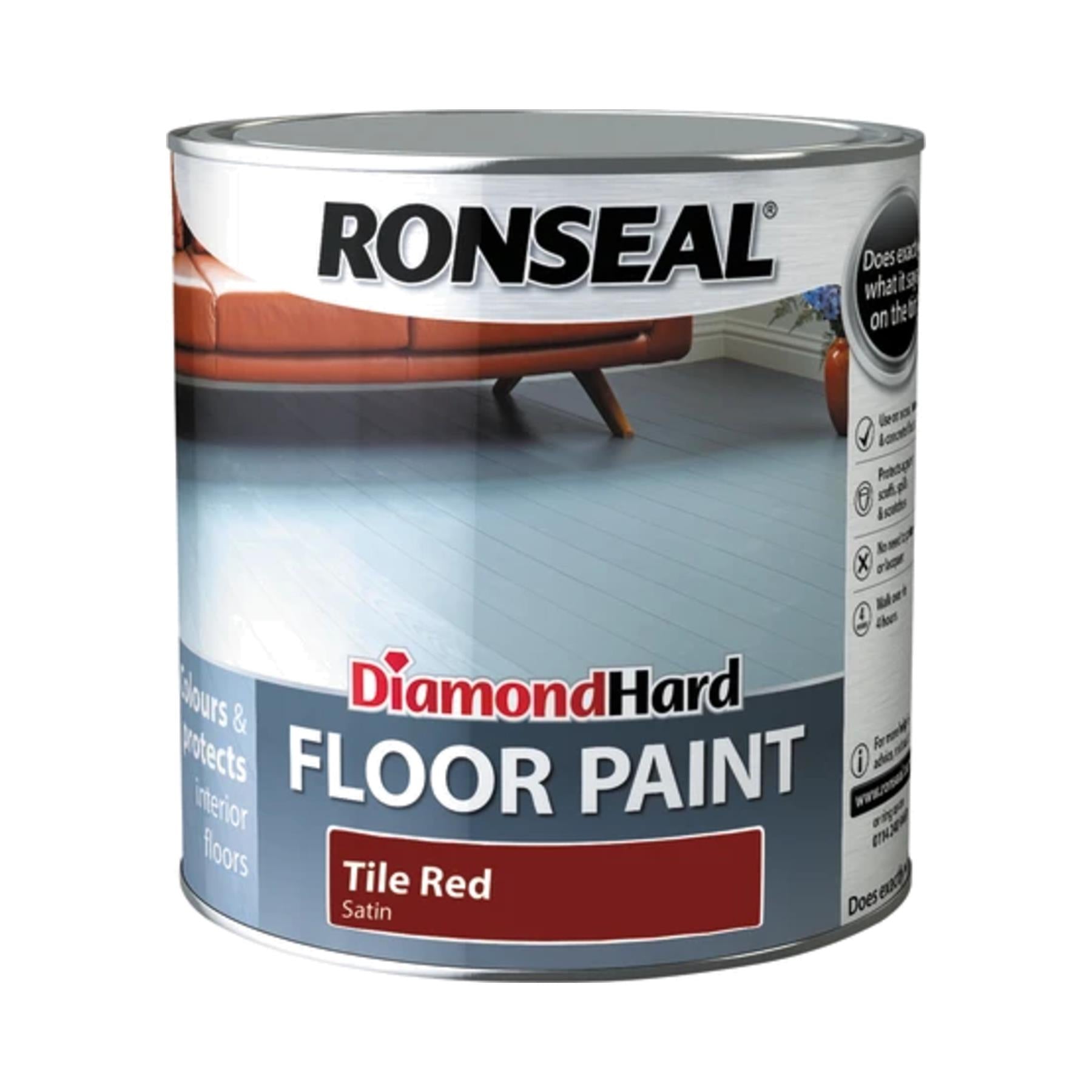 Diamond Hard Floor Paint Tile Red 2.5L