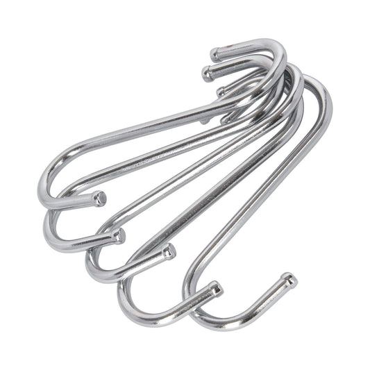 100mm Stainless Steel S-Hooks x5 Pack