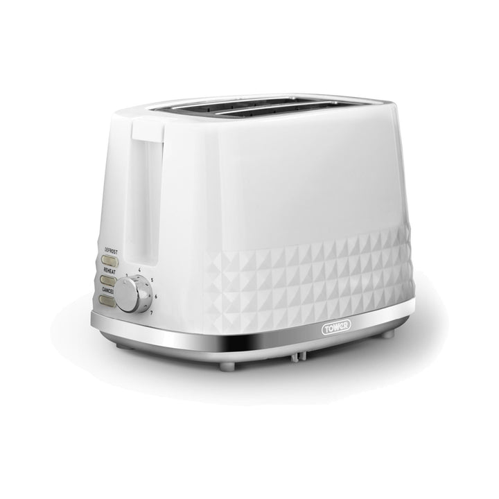 Solitaire White 2 Slice Toaster
