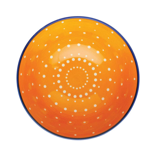 Glazed Stoneware Bowl Orange Spot