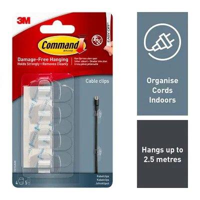 3M - Command Clear Round Cord Clips Cable Clips | Snape & Sons