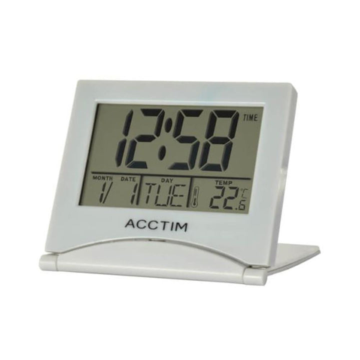 Acctim - Mini Flip II Digital Alarm Clock Grey Travel Digital Alarm Clocks | Snape & Sons