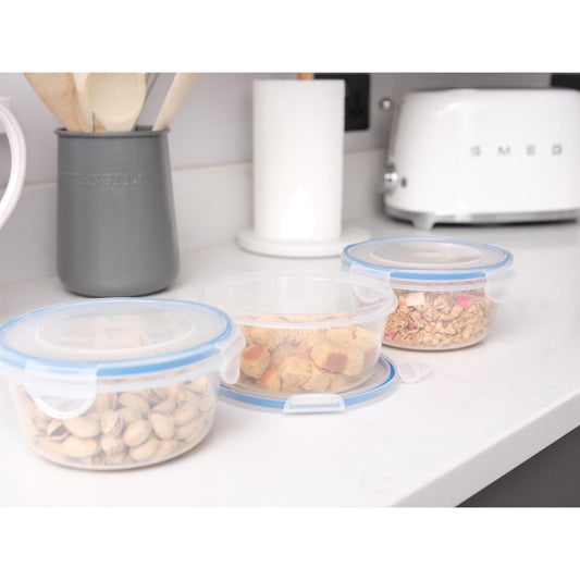 Addis Clip Tight Food Storage Round 700ml x3 Pack Food Containers | Snape & Sons