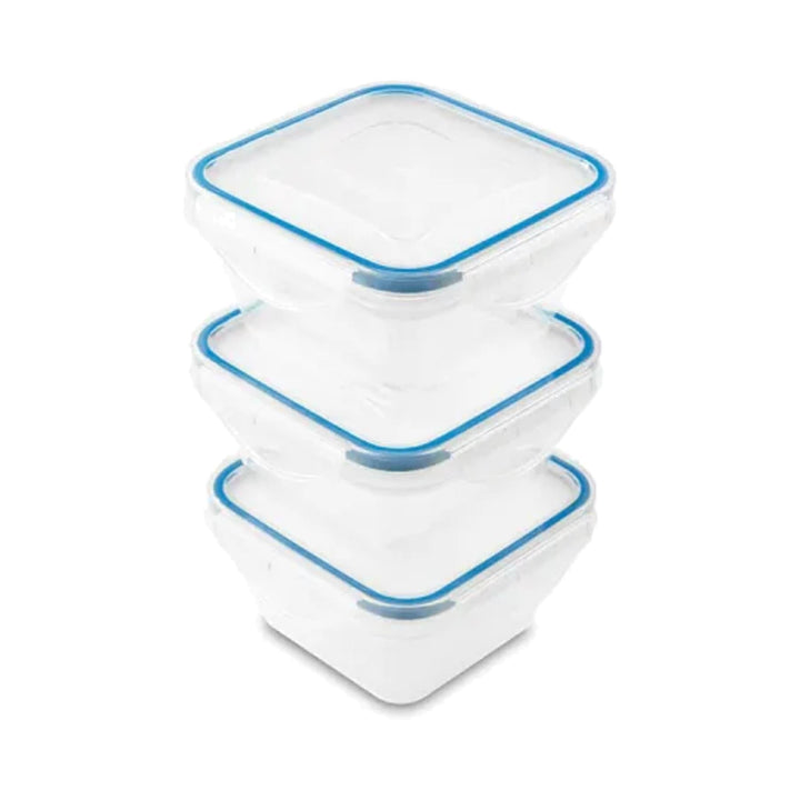 Addis Clip Tight Food Storage Square 300ml x3 Pack Food Containers | Snape & Sons