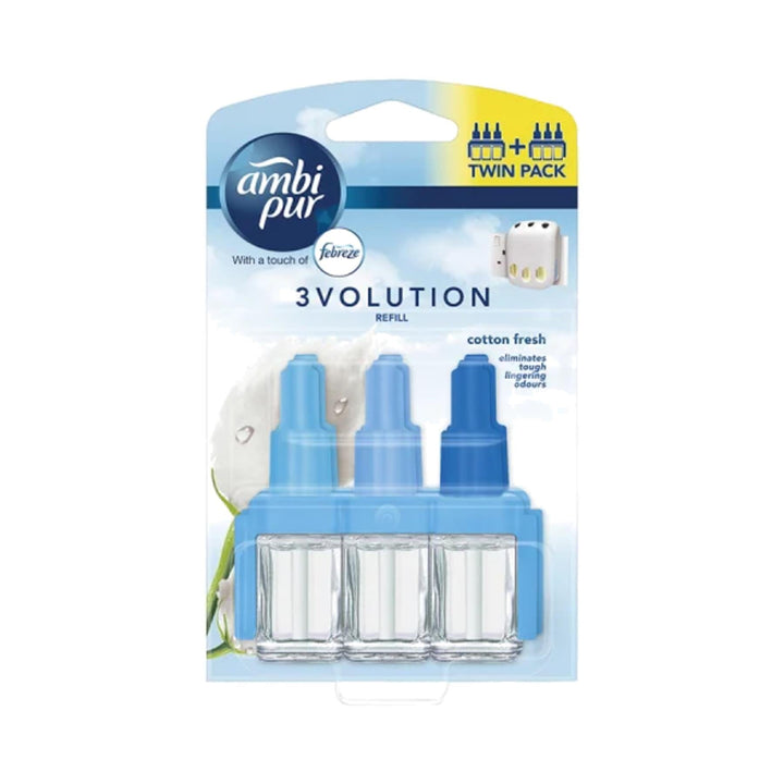 Ambi-Pur 3Volution Touch of Febreze Refill Cotton Twin Pack Air Fresheners | Snape & Sons