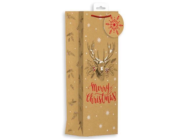 Anker - Kraft Bottle Gift Bag Stag Gift Bags | Snape & Sons