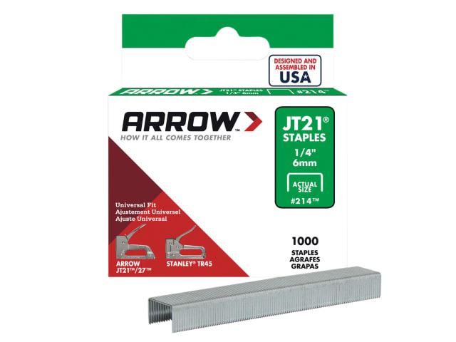 Arrow - JT-21 Staples 6mm x1000 Staples | Snape & Sons