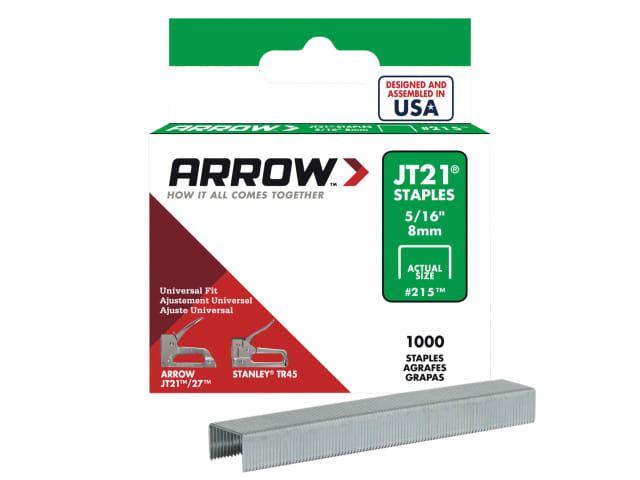 Arrow - JT-21 Staples 8mm x1000 Staples | Snape & Sons