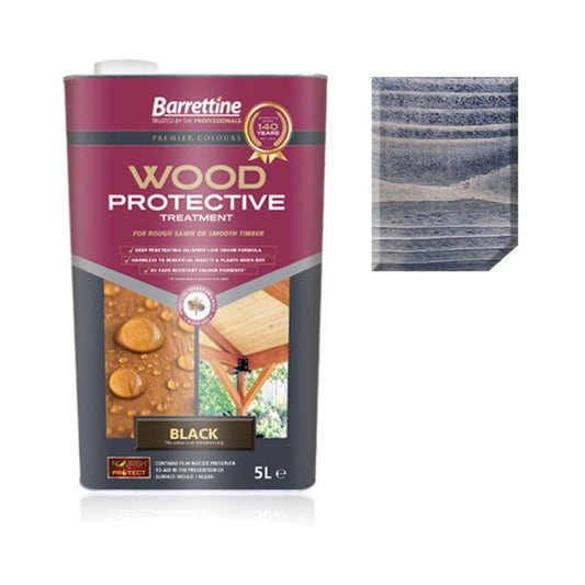 Barrettine - Wood Protective Treatment Black 5L Wood Preservers | Snape & Sons