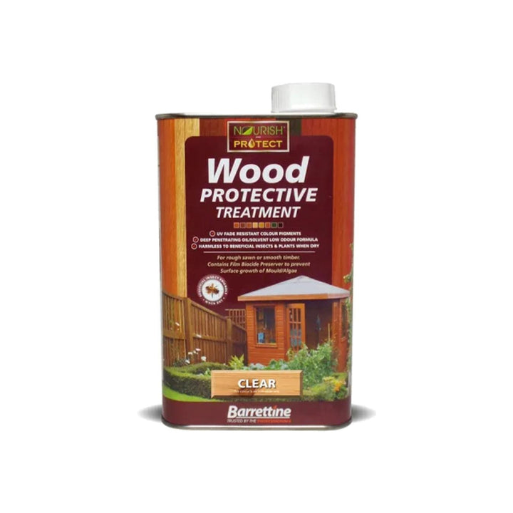 Barrettine - Wood Protective Treatment Clear 1L Shed & Fence Paint | Snape & Sons