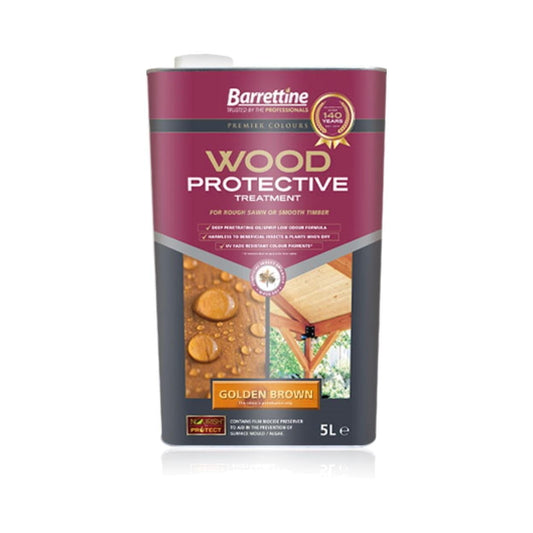 Barrettine - Wood Protective Treatment Gold Brown 5L Wood Preservers | Snape & Sons