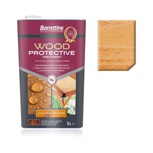 Barrettine - Wood Protective Treatment Gold Brown 5L Wood Preservers | Snape & Sons