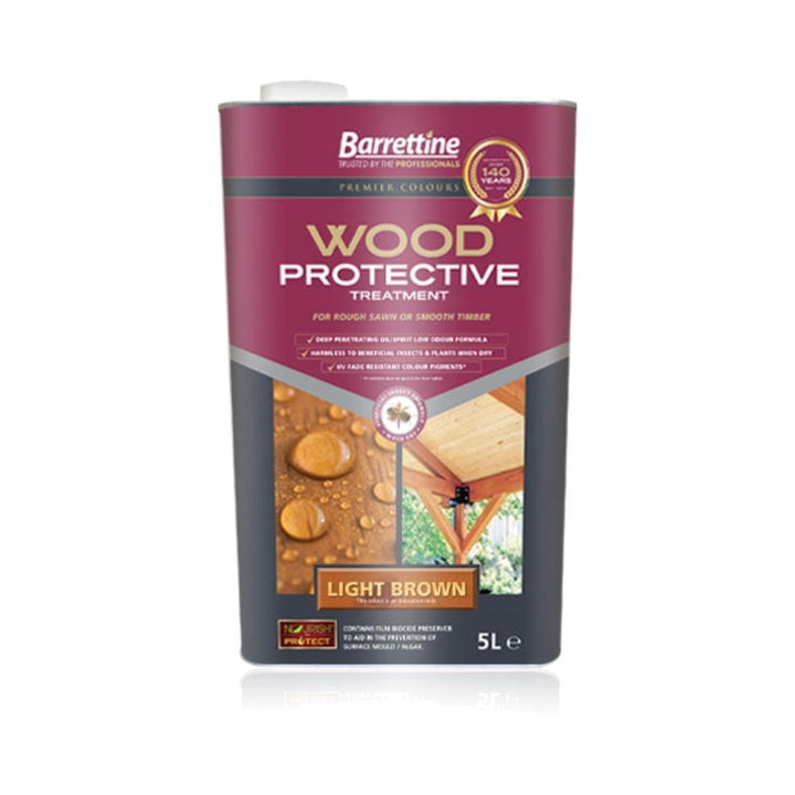 Barrettine - Wood Protective Treatment Light Brown 5L Wood Preservers | Snape & Sons