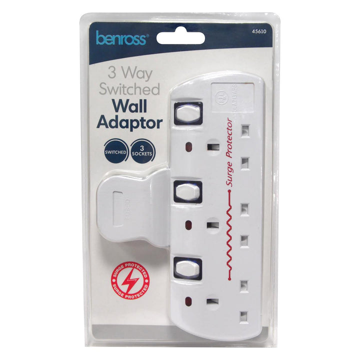 Benross - 3 Way Switched Bar Adaptor Socket Adaptors | Snape & Sons