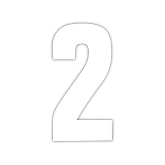 Best Hardware - Large White Wheelie Bin Vinyl Numeral No.2 Door Numerals | Snape & Sons